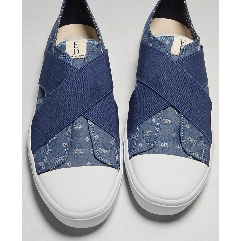 ED Ellen‎ DeGeneres Daichi Blue Mohave Denim Slip On Sneakers 11M EDA-DAICHI